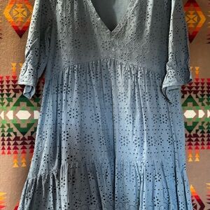 Blue Eyelet Dress